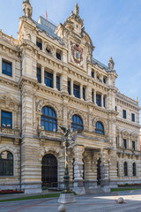 Fototapeta na wymiar The Biscay Foral Delegation Palace in the Basque city Bilbao is a eclectic mansion, built between 1890 and 1900. It is the seat of the executive branch of Government of Biscay