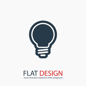 Light bulb  icon, vector illustration. Flat design style