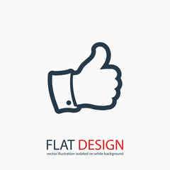 LIKE icon , vector illustration. Flat design style  