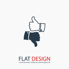thumb up icons, vector illustration. Flat design style  