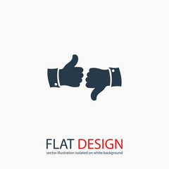 thumb up icons, vector illustration. Flat design style  