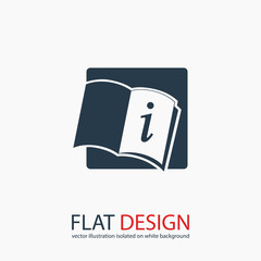 open book icon, vector illustration. Flat design style