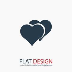 Heart Icon, vector illustration. Flat design style