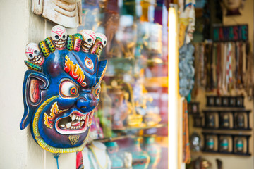 Fototapeta premium mask of devil for sell at souvenir shop