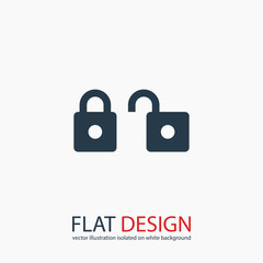 lock icon, vector illustration. Flat design style