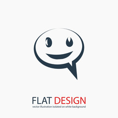 smile talking bubble  icon, vector illustration. Flat design style