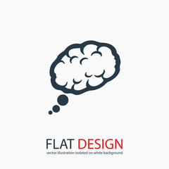 brain icon, vector illustration. Flat design style