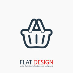 basket  icon, vector illustration. Flat design style