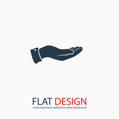 Hand icon, vector illustration. Flat design style