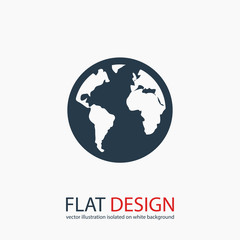 globe  icon, vector illustration. Flat design style 