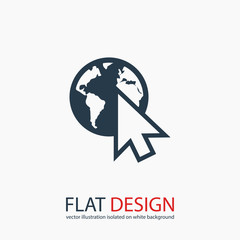 go to web icon, vector illustration. Flat design style 