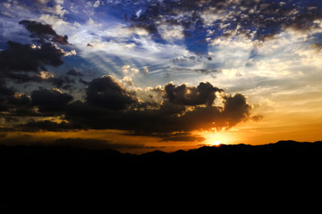 skie clouds sunset and sunlight background.