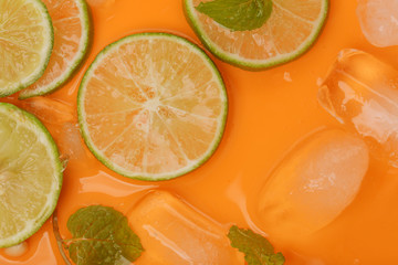 Lime, mint and ice