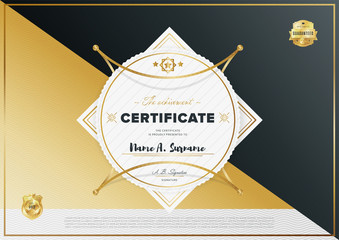 Certificate vector template. Diploma design. Graduation, achievement, success layout.