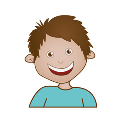sticker happy boy icon, vector illustraction design image