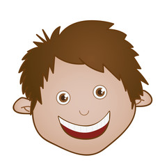 sticker face boy icon, vector illustraction design image