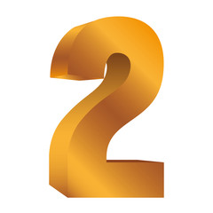 brown number two icon, vector illustraction design image