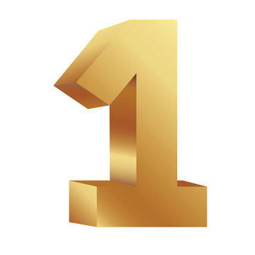 gold number one icon, vector illustraction design image