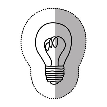 contour sticker paint bulb icon, vector illustraction design