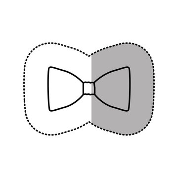 contour sticker bow tie icon, vector illustraction design image