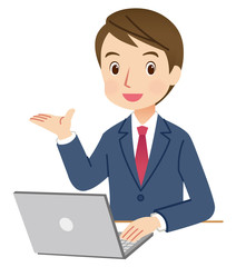 ビジネスマン　男性　パソコン