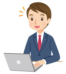 ビジネスマン　男性　パソコン