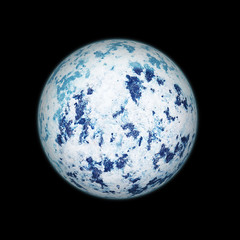 Realistic blue planet isolated on black background. Elements of this image furnished by NASA. © GLandStudio