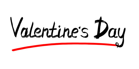 Valentines day, isolated calligraphy lettering