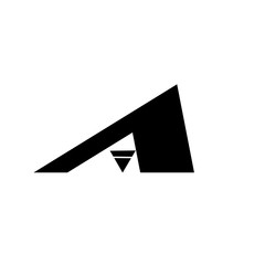 initial letter A black color logo vector