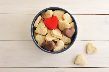 cakes in the shape of a heart in a round box