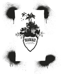stencil frame with hawaiian summer shield