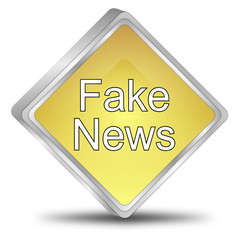 Fake News button - 3D illustration