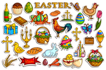 Sticker collection for Easter holiday celebration object