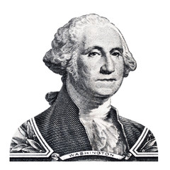 US president George Washington portrait on the one dollar united states money.
