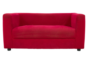 a red sofa on isolate background