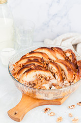 Walnut Bread and Butter Pudding