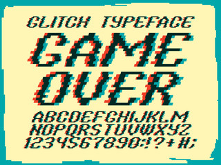 Glith typeface Game Over