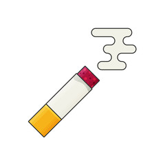 vector colored flat design cigarette orange filter illustration isolated