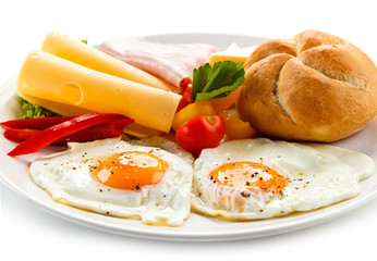 Breakfast - fried egg, ham, and cheese 