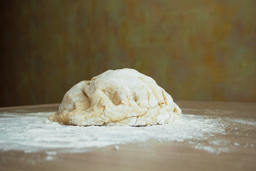 dough on a wooden table