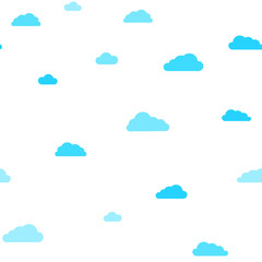 Blue clouds on white background