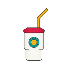 Tasty cocktail in closed cup. Flat vector.