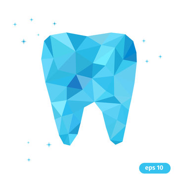 Triangular Polygonal Image Of Blue Tooth