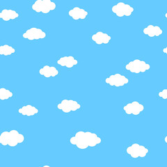 White clouds on blue pattern