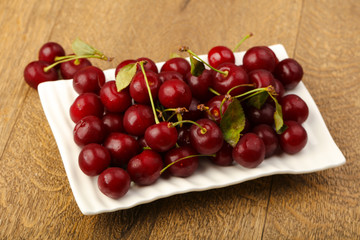 Cherry berries in the bowl