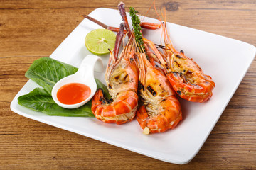 Grilled waterprawn