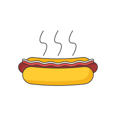 Hotdog icon flat vector.