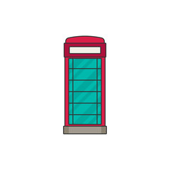 Phone booth flat vector icon