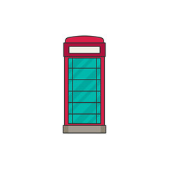 Fototapeta premium Phone booth flat vector icon