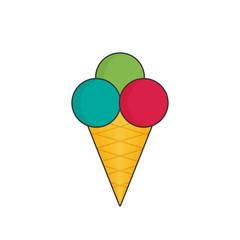 ice cream in color flat icon style